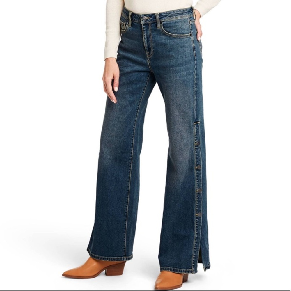 Nili Lotan Blue Flare & Wide Leg Jeans